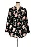 Torrid 100% Rayon Floral Black Long Sleeve Blouse Size 3X Plus (3) - photo 1