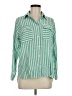 MSJ Stripes Green 3/4 Sleeve Button-Down Shirt Size M - photo 1