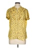 Allison Taylor 100% Polyester Polka Dots Yellow Short Sleeve Blouse Size L - photo 1
