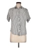 Universal Thread 100% Rayon Stripes Gray Short Sleeve Blouse Size M - photo 1