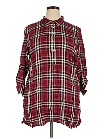Fever 3/4 Sleeve Button-Down Shirt (view 1)