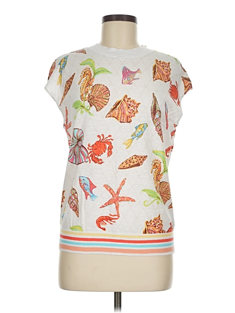 Talbots Short Sleeve Blouse In Multi