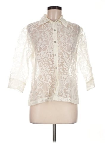 Wet Seal 3/4 Sleeve Button-Down Shirt (view 1)