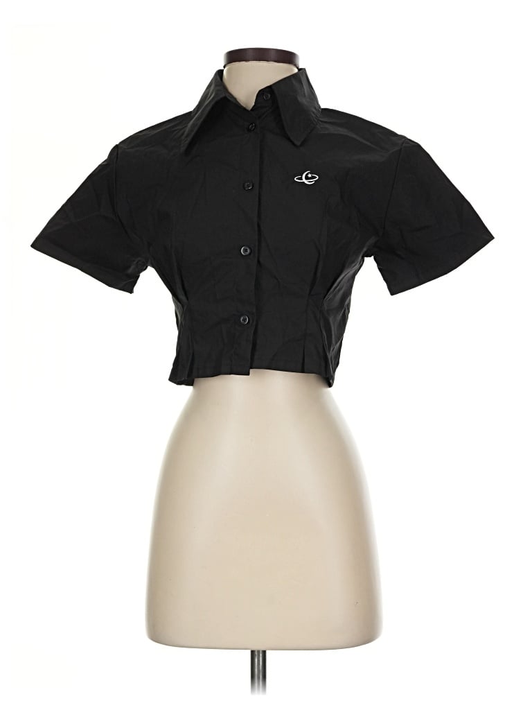 Assorted Brands Short Sleeve Blouse In Black