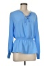 Alfani 100% Polyester Blue Long Sleeve Blouse Size M - photo 1