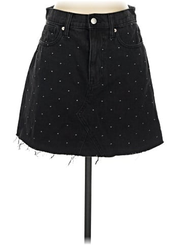 Madewell Rigid Denim A-Line Mini Skirt: Metallic Dots Edition (view 1)