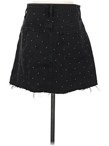 Madewell Rigid Denim A-Line Mini Skirt: Metallic Dots Edition (view 2)