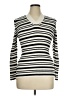 Basic Editions 100% Cotton Stripes Ivory Pullover Sweater Size XL - photo 1