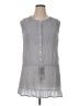 Zara Basic Gray Sleeveless Button-Down Shirt Size XL - photo 1