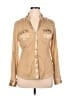Cache Metallic Tan Long Sleeve Silk Top Size XL - photo 1