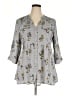Torrid 100% Polyester Floral Gray 3/4 Sleeve Blouse Size 2X Plus (2) - photo 1