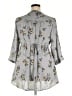 Torrid 100% Polyester Floral Gray 3/4 Sleeve Blouse Size 2X Plus (2) - photo 2