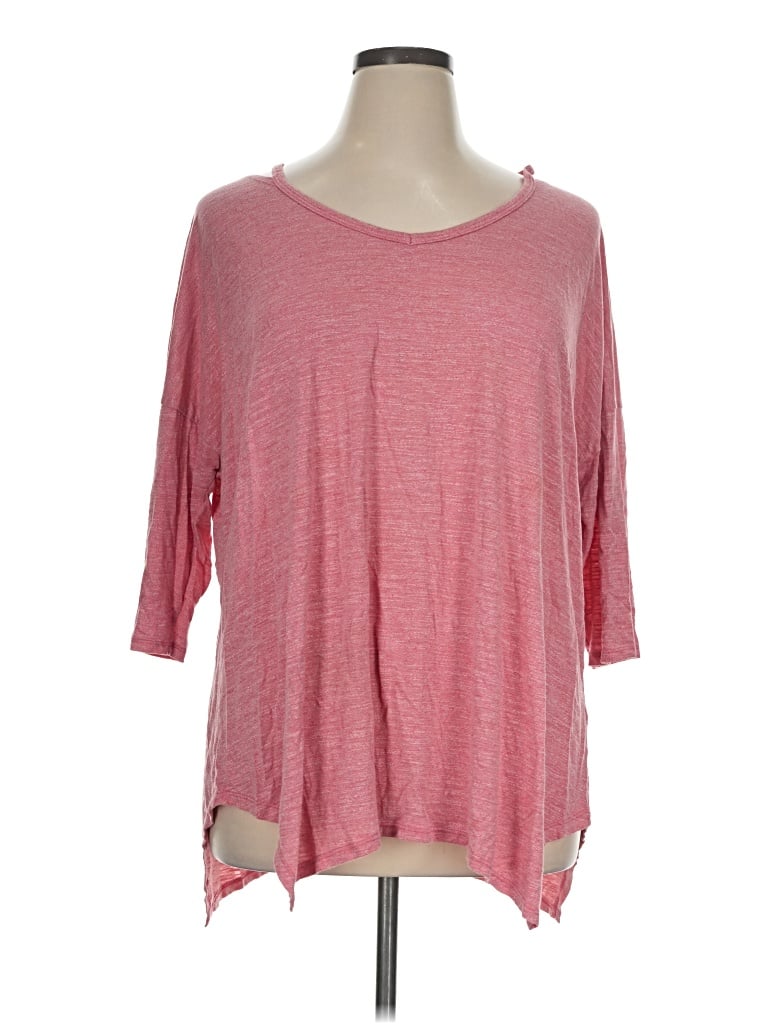 Pre-owned Terra & Sky 3/4 Sleeve T-shirt In Pink