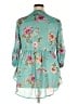 Torrid 100% Polyester Floral Teal 3/4 Sleeve Blouse Size 2X Plus (2) - photo 2