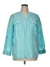 Talbots 100% Linen Teal 3/4 Sleeve Button-Down Shirt Size XL - photo 1
