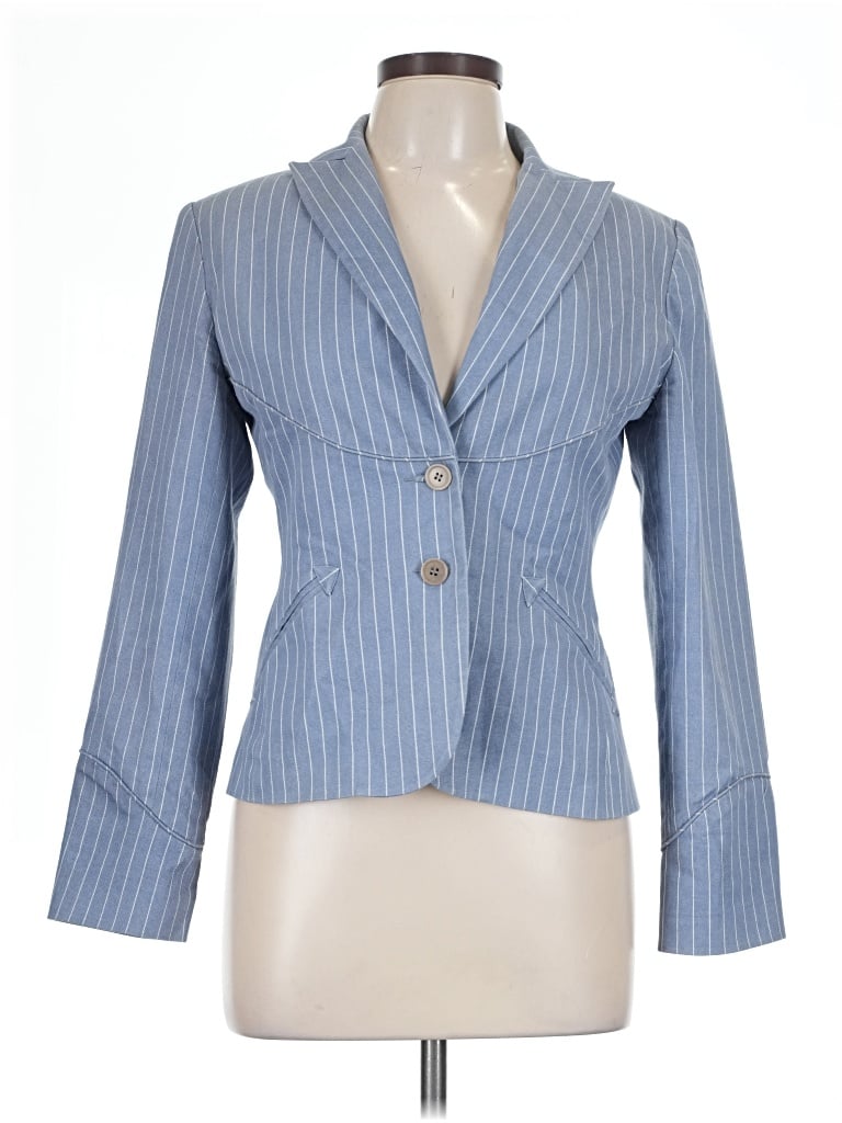 Pre-owned Moda International Blazer Jacket In Blue