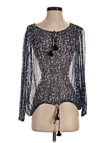 Elizabeth and James Long Sleeve Silk Top (view 1)