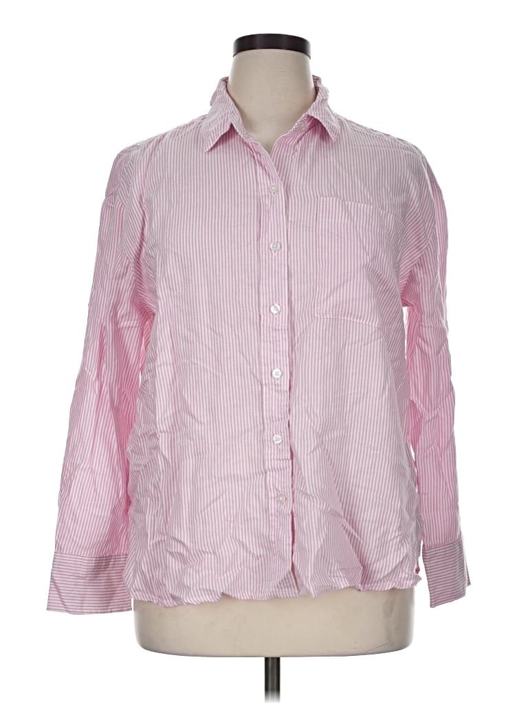 Pre-owned Lola River Long Sleeve Button Down Shirt In Pink