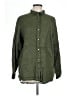 Gap 100% Linen Solid Green Long Sleeve Button-Down Shirt Size L - photo 1