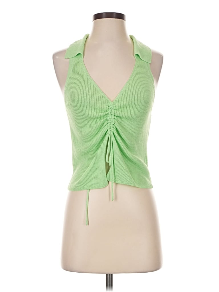 Pre-owned Fp Beach Sleeveless Blouse In Green