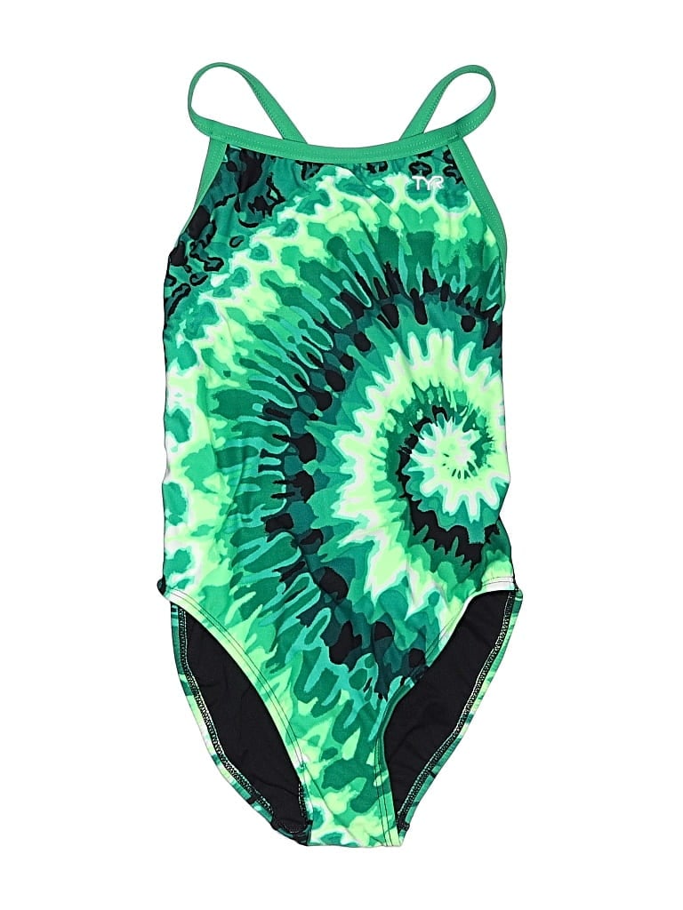 Pre-owned Tyr Kids' One Piece Swimsuit In Green