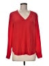 J.Crew 100% Silk Red Long Sleeve Silk Top Size 6 - photo 1