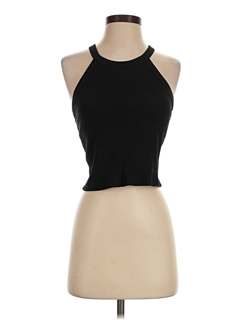 Pre-owned Uniqlo Tank Top Black Halter Neckline Tops