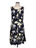 Perceptions Print Black Casual Dress Size L - photo 1