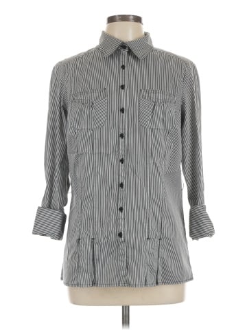 Signature by Larry Levine 3/4 Sleeve Button-Down Shirt (view 1)