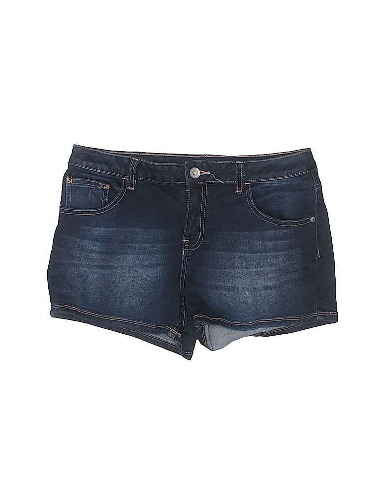 Justice Solid Dark Blue Denim Shorts Size 14 - 66% off | thredUP