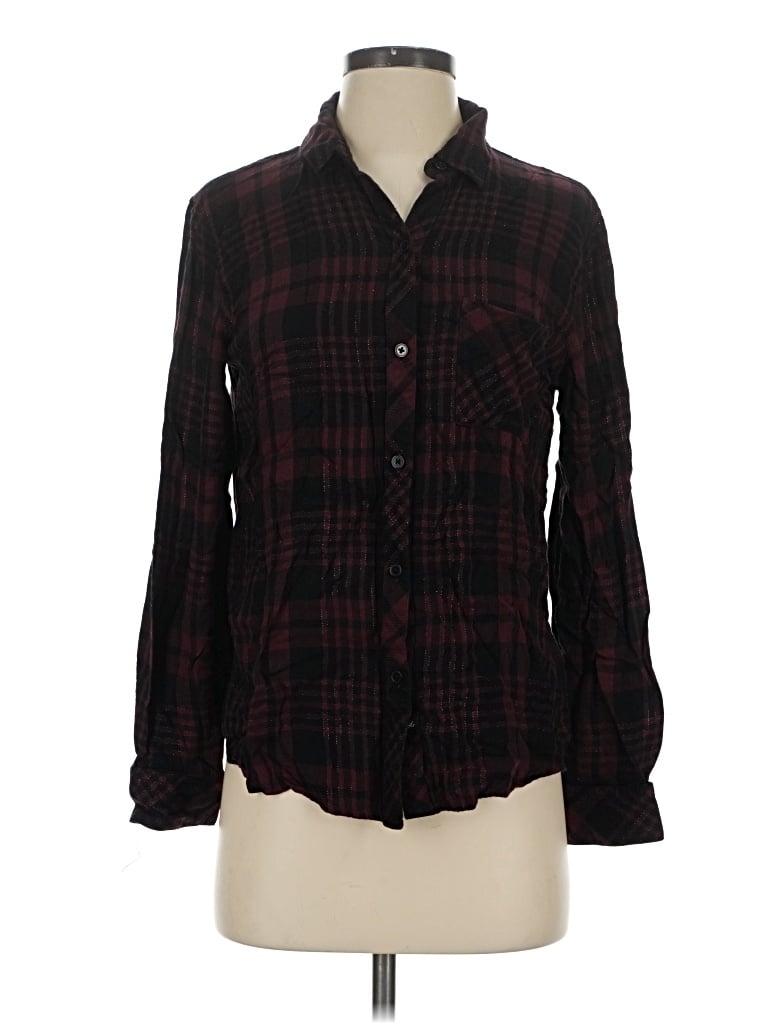 Pre-owned Rails Long Sleeve Button Down Shirt In Burgundy