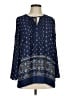Ruff Hewn 100% Polyester Blue Long Sleeve Blouse Size M - photo 1