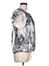 One World 100% Polyester Floral Graphic Silver Short Sleeve Blouse Size L - photo 4
