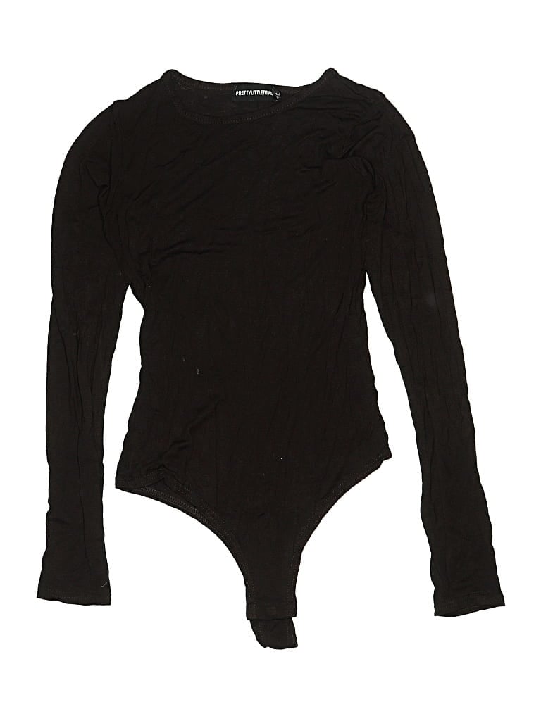 Pre-owned Prettylittlething Bodysuit In Black