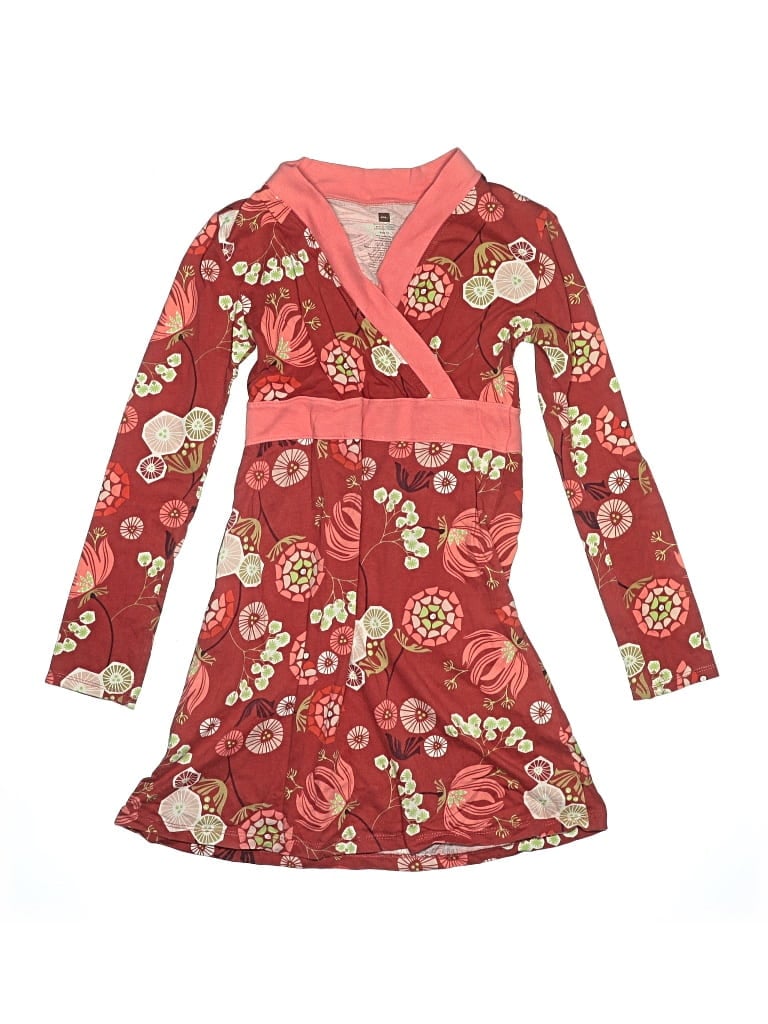 Pre-owned Tea Kids' Dress In Red