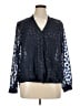 Jennifer Lopez 100% Polyester Blue Long Sleeve Blouse Size XL - photo 1