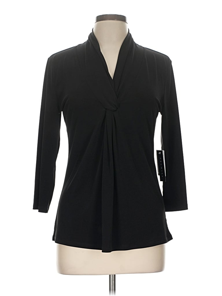 Pre-owned Premise 3/4 Sleeve Blouse In Black