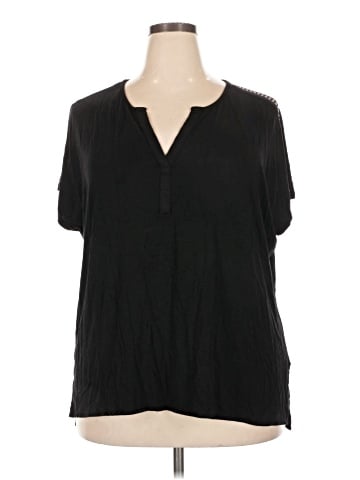 Carmen Carmen Marc Valvo Short Sleeve Henley (view 1)
