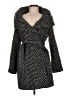 Calvin Klein Chevron-herringbone Black Wool Coat Size 8 - photo 1