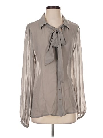 Hinge Long Sleeve Silk Top (view 1)