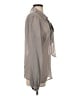 Hinge 100% Silk Gray Long Sleeve Silk Top Size S - photo 4