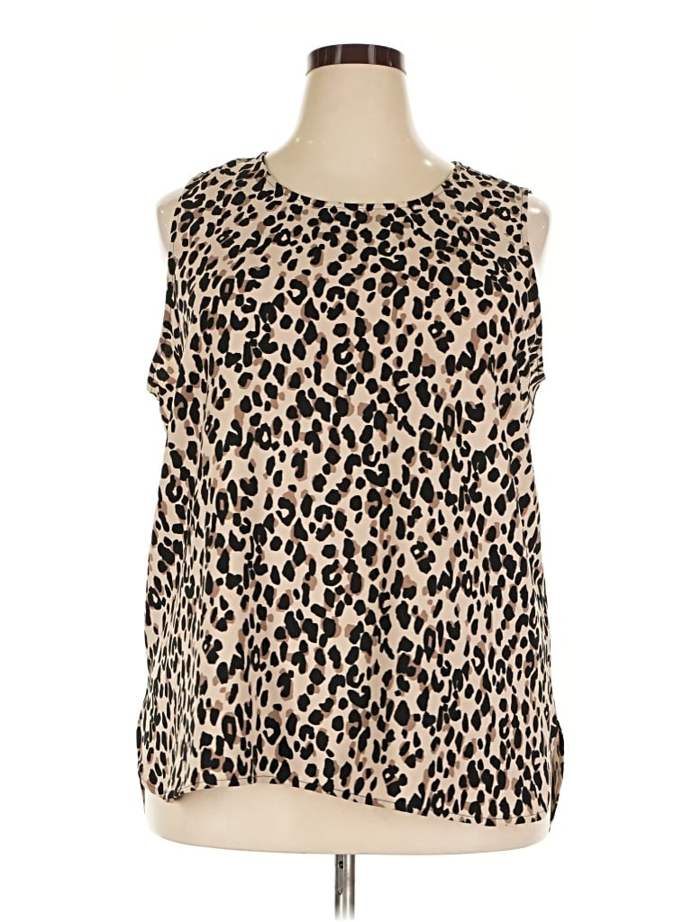 Pre-owned Halogen Sleeveless T-shirt In Tan