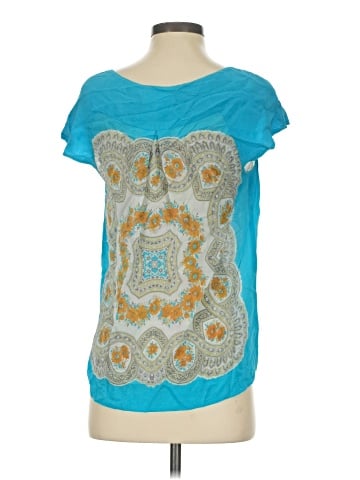 Moulinette Soeurs Short Sleeve Silk Top (view 2)