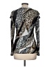 Venus Animal Print Black Long Sleeve Blouse Size M - photo 2