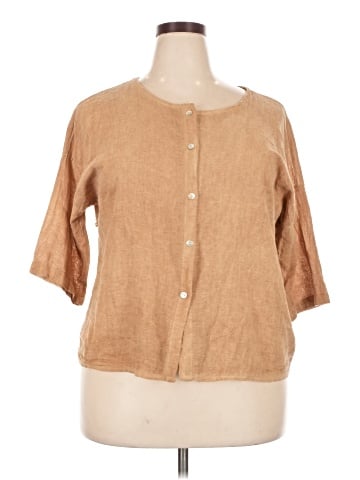 Three Hearts 3/4 Sleeve Button-Down Shirt (view 1)