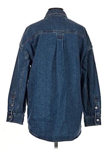 Madewell Denim Oversized Cargo Shirt Jacket in Palmerston Wash (view 2)