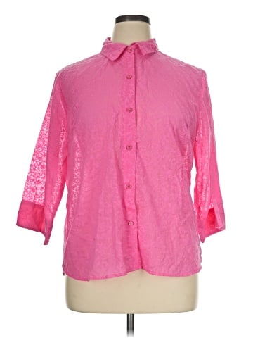 Lemon Grass 3/4 Sleeve Button-Down Shirt (view 1)