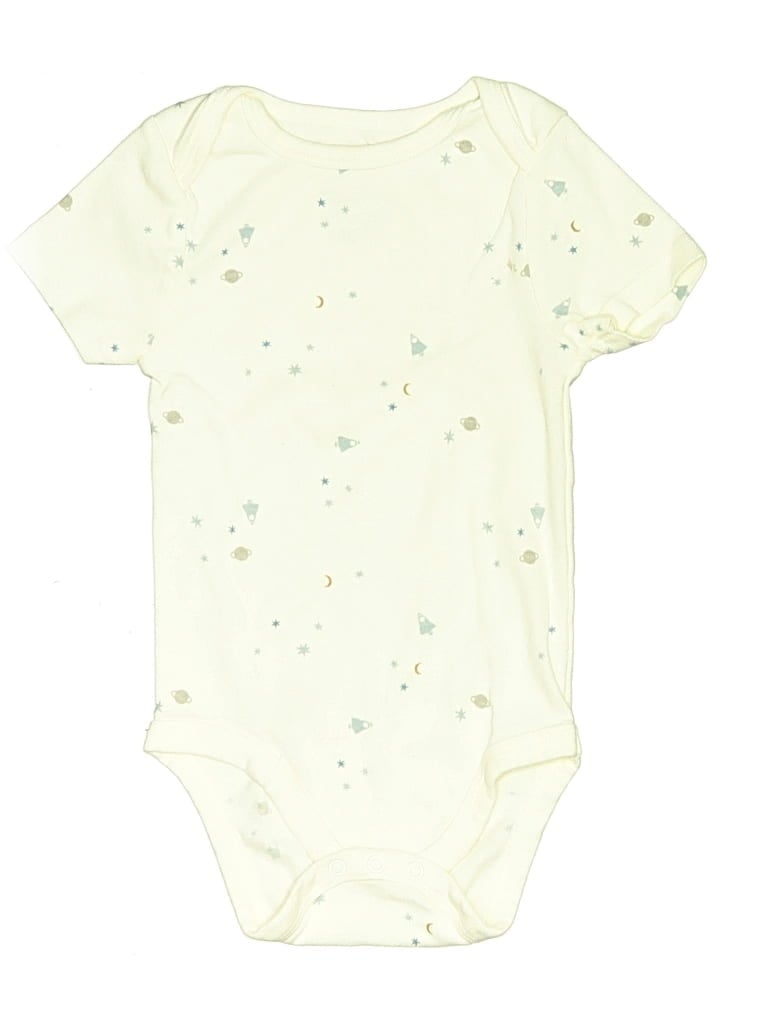 Pre-owned Cloud Island Babies' Short Sleeve Onesie In Ivory