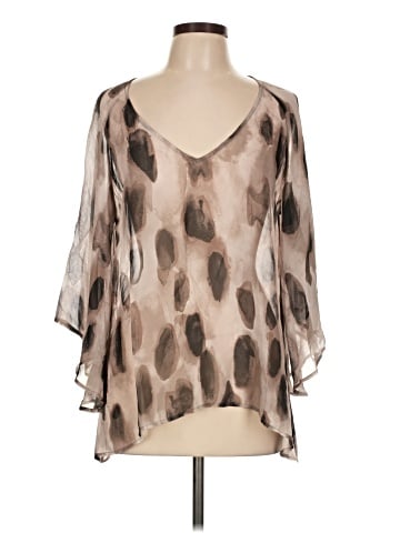 Lavender Brown 3/4 Sleeve Blouse (view 1)