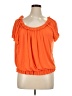 August Silk Orange Short Sleeve Blouse Size XL - photo 1